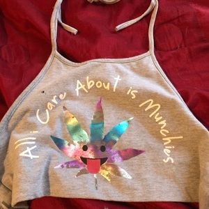 3/$10 munchies tie back crop top